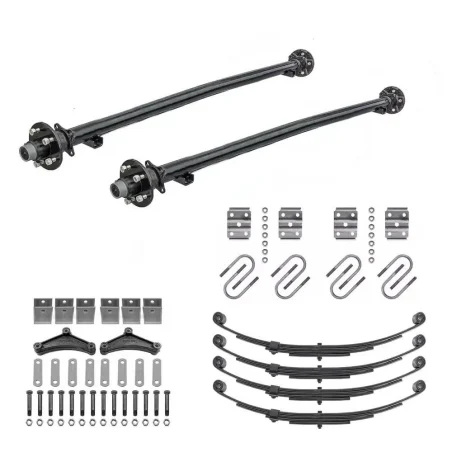 Ensemble Complet Essieu De Remorque Tandem Droit Avec Moyeux 5 Goujons 2500lb