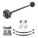 2500lb Straight Simple Trailer Axle With 5 Stud Electric Brakes Complete Kit