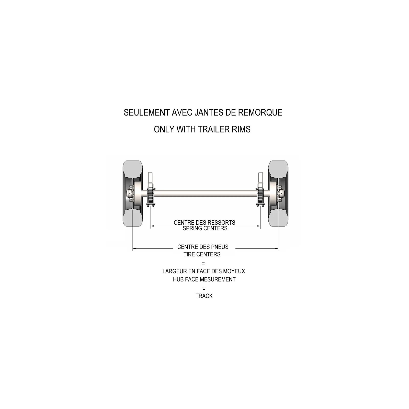 Ensemble Complet Essieu De Remorque Simple Droit Avec Freins Électriques 5 Goujons 2500lb