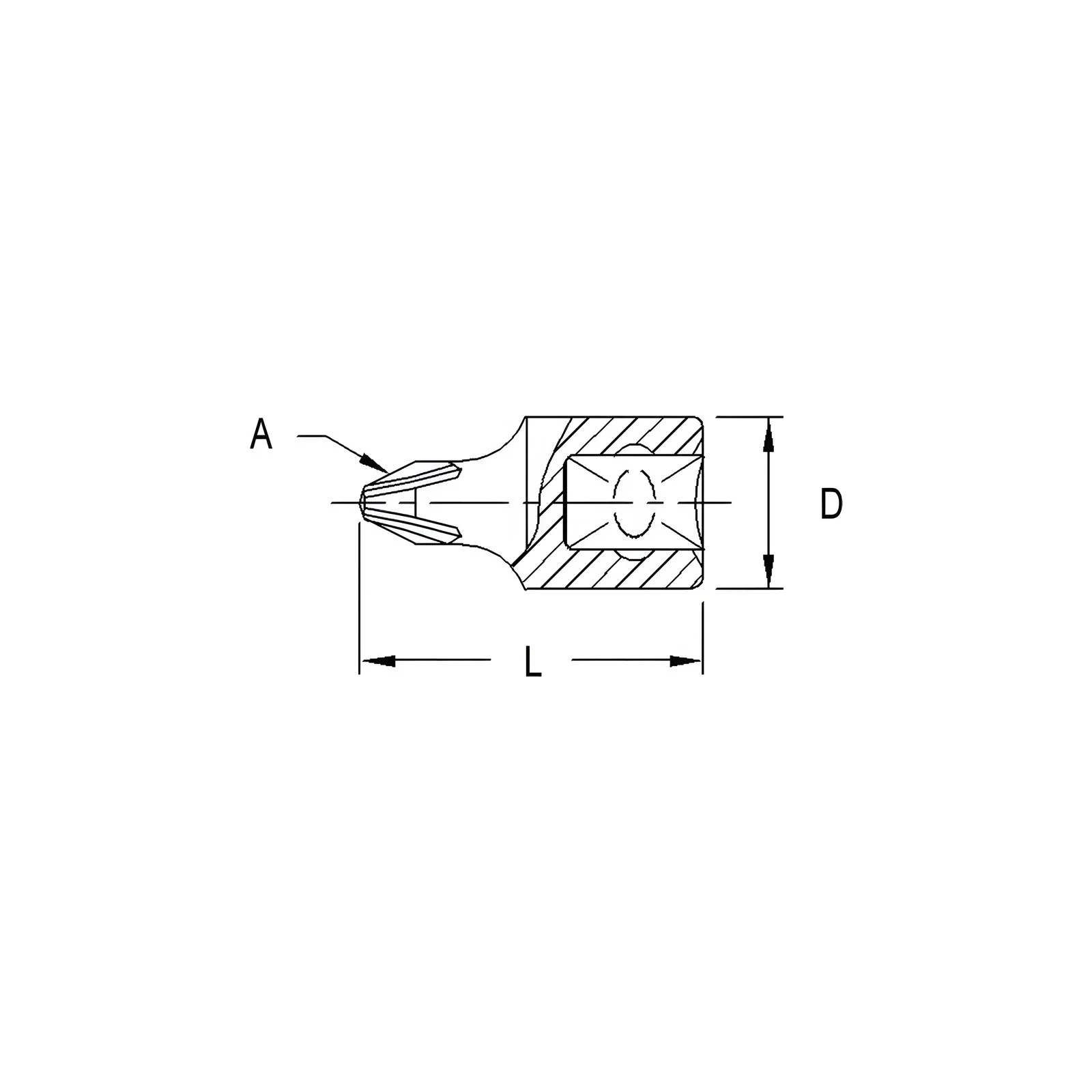 Douille chromée à embout cruciforme 1/4" x No. 3 Phillips Genius 222603