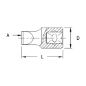 Douille chromée à embout plat 1/4" x 1.6 x 9.7mm Genius 222685