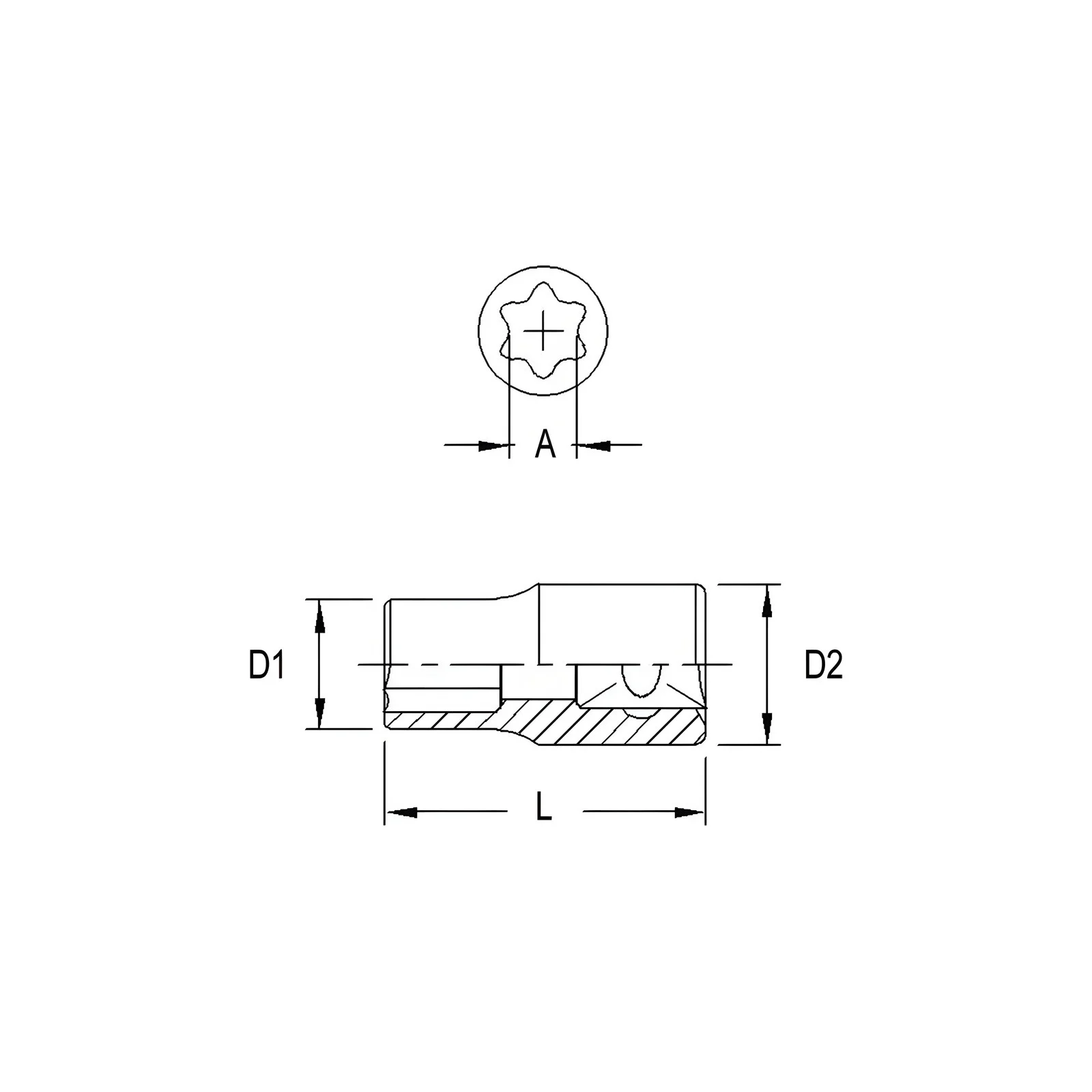 Genius 252508 star Chrome socket E-star E-8 x 1/4" Dr.