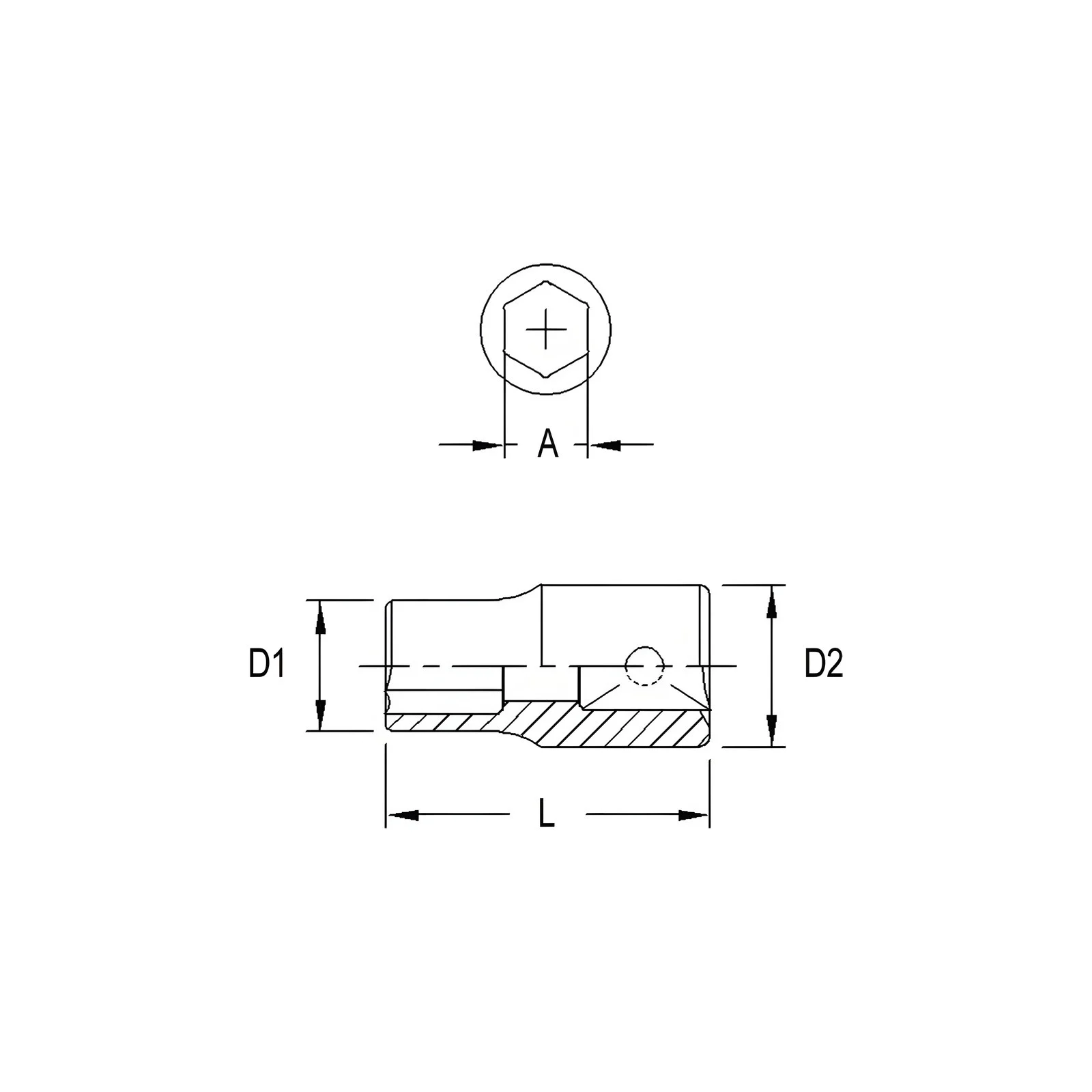 6-Point Chrome Socket 1/4" Dr. x 3 mm MET - Genius 222503