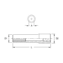 Genius 275208 SAE deep chrome socket 1/4" x 1/4" Dr.