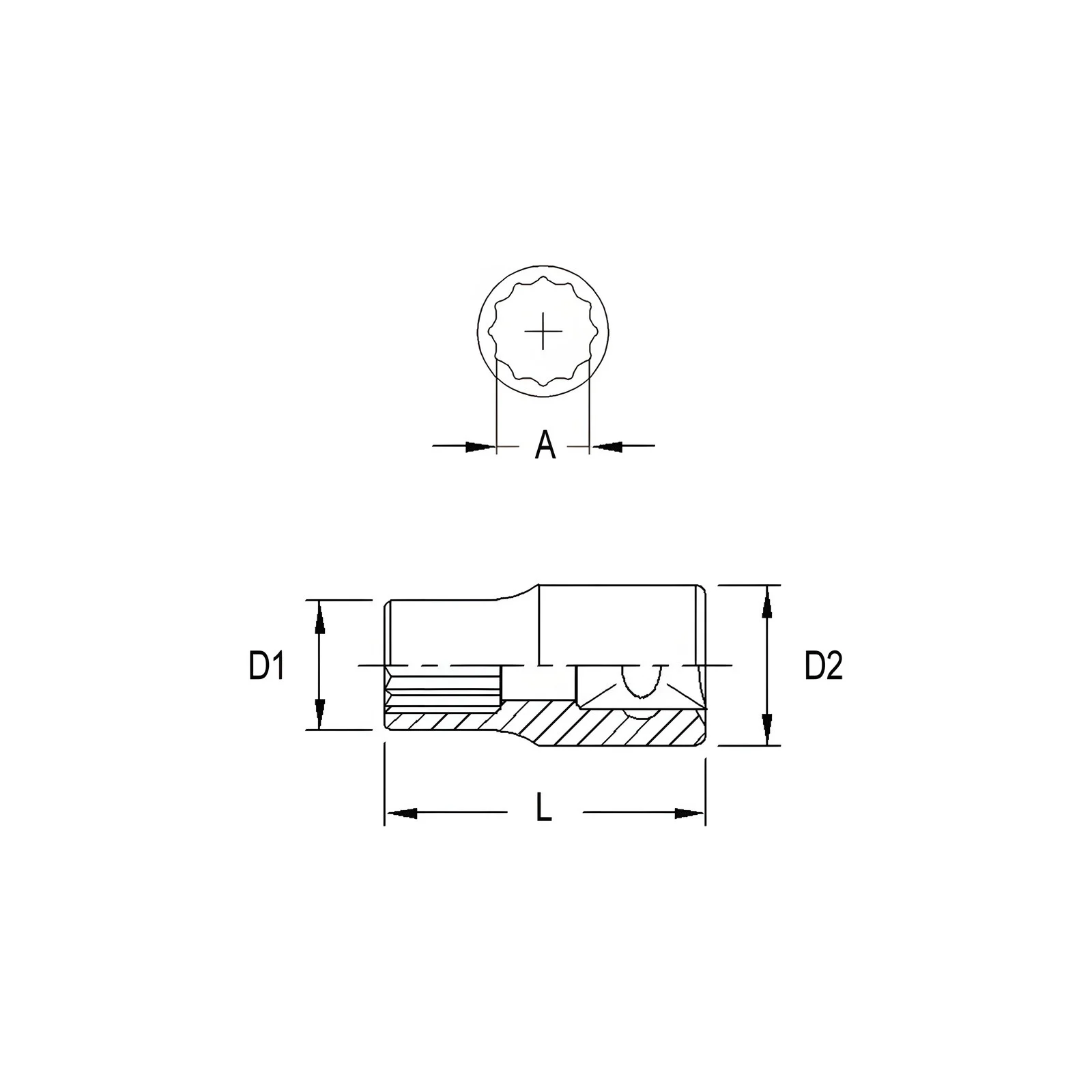 12-Point Chrome Socket 1/4" Dr. x 10 mm MET - Genius 232510