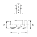 Douille à choc 6 pans 3/8" x 12 mm MET - Genius 343212