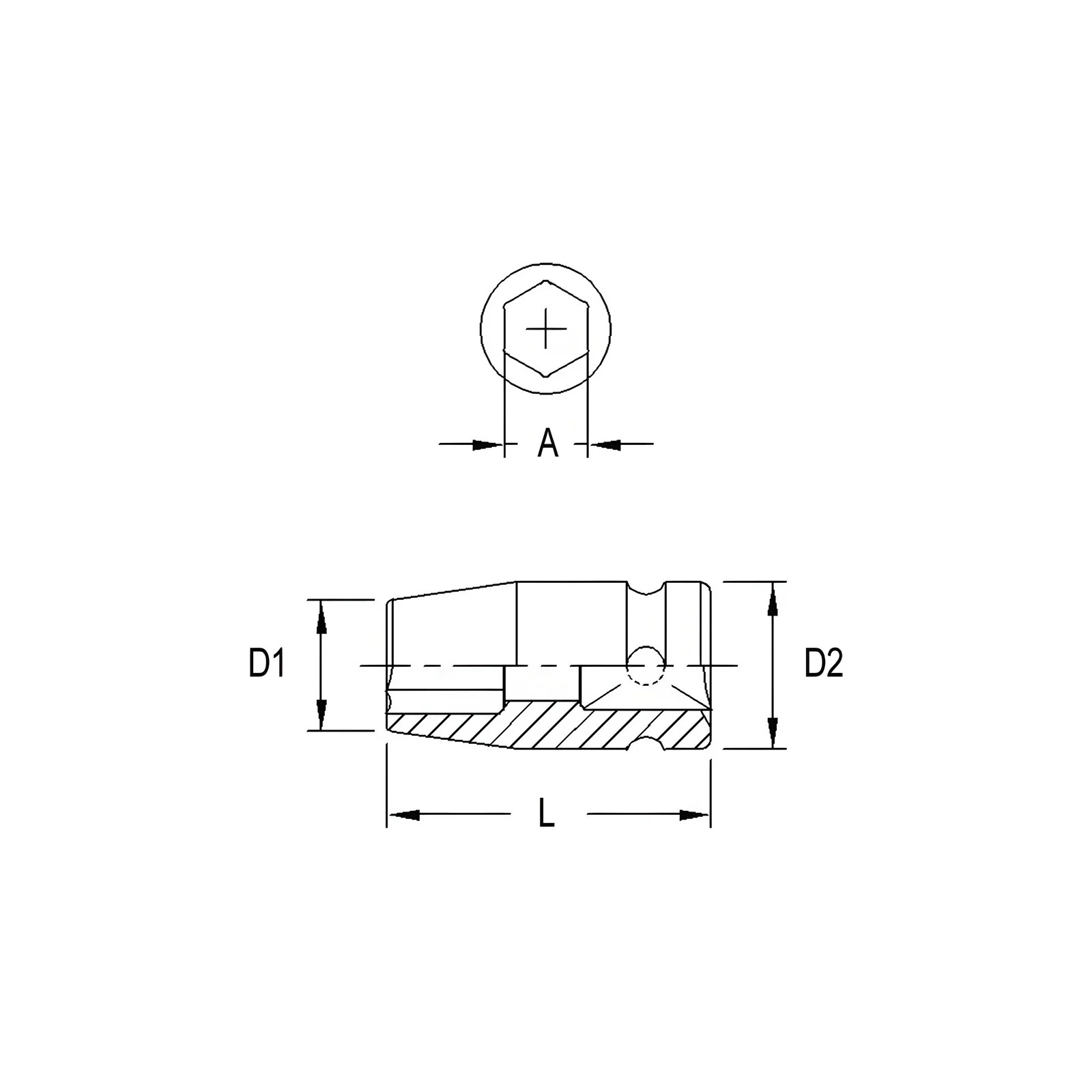 6-Point Impact Socket 3/8" Dr. x 8 mm MET - Genius 343208