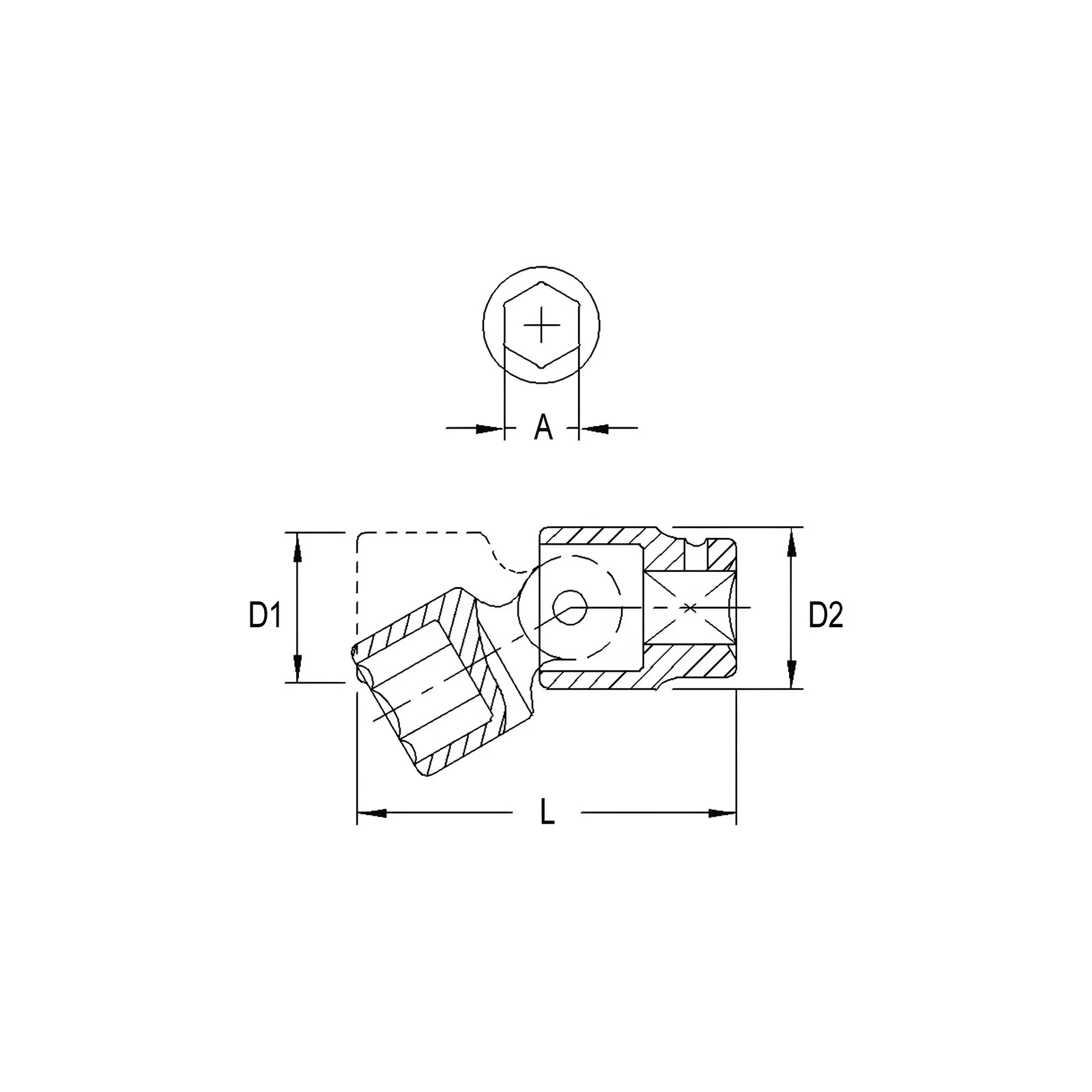 Genius 480029 SAE swivel impact socket 3/4" x 1/2" Dr.
