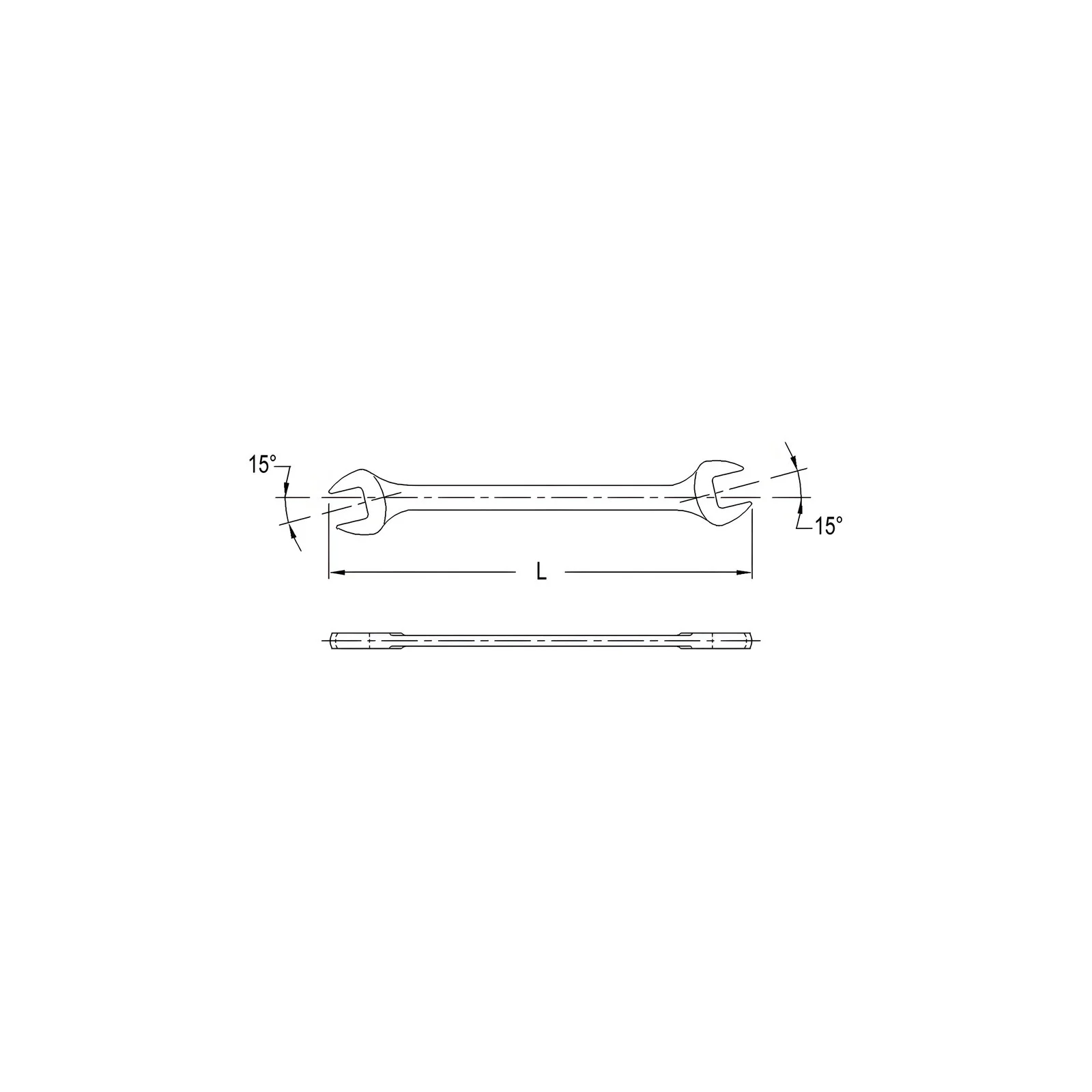 Clé à embouts ouverts SAE 1/2" x 9/16" x 180mm Genius 771618