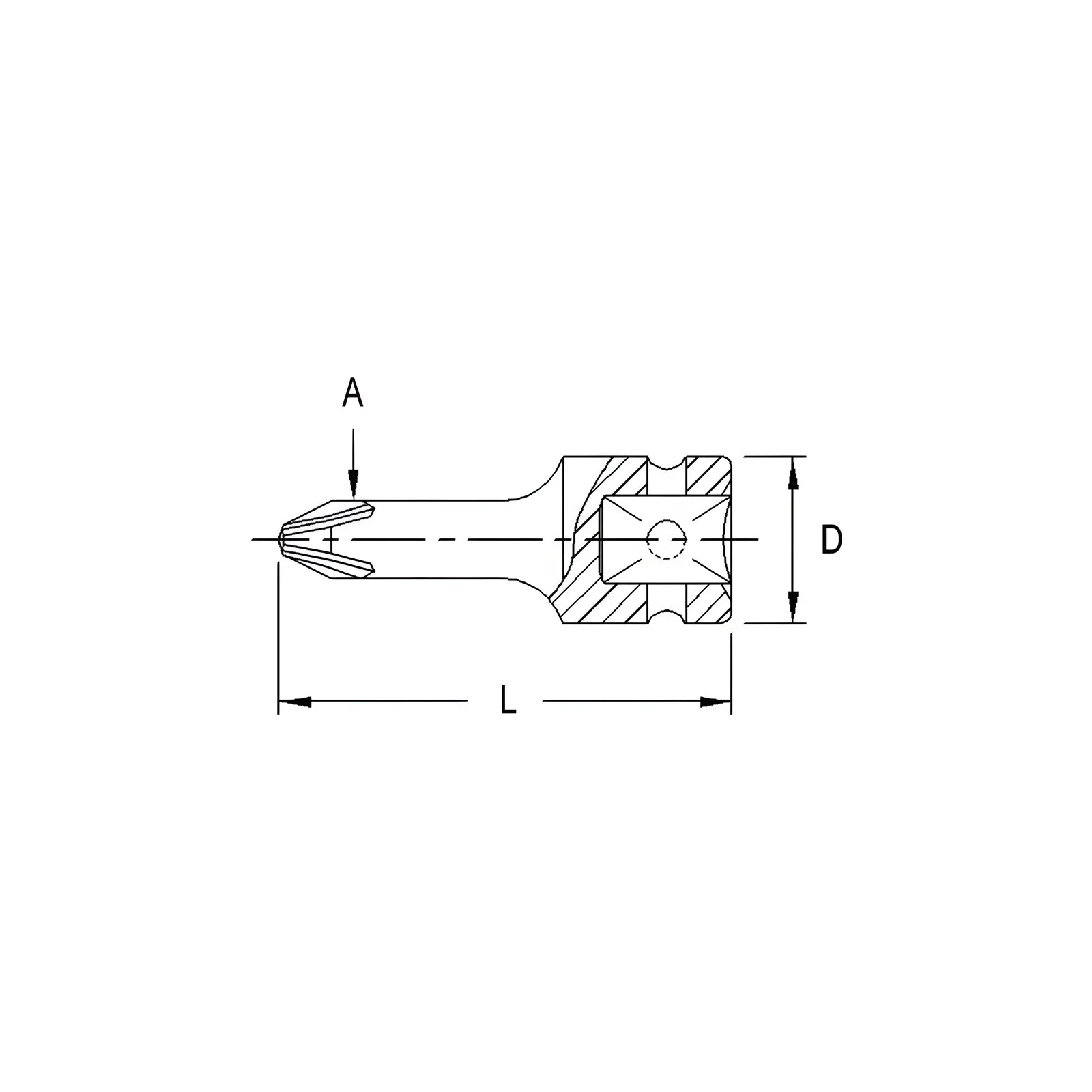 Genius 3452R02 Phillips impact socket No.2 x 52mm x 3/8" Dr.
