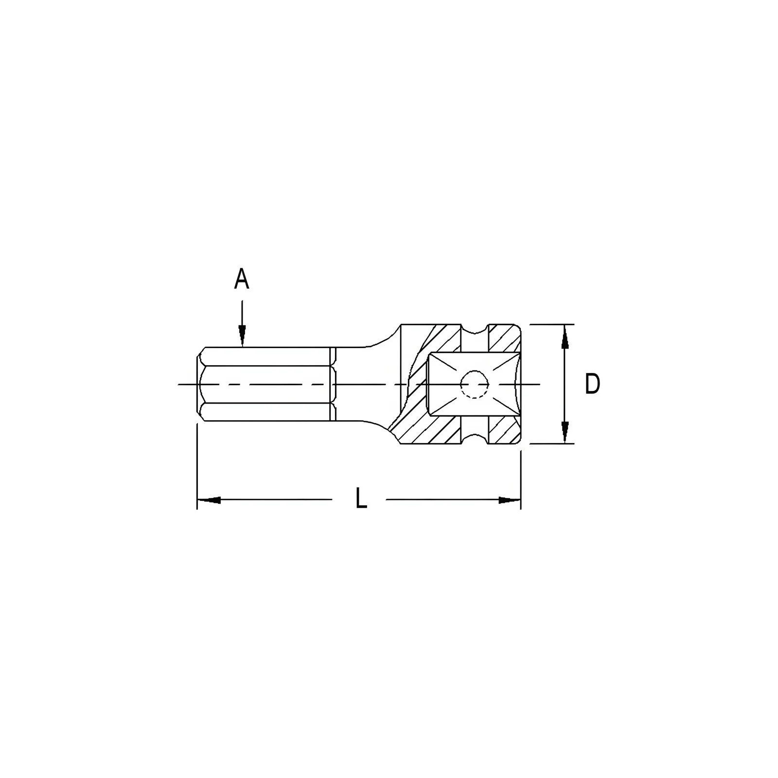 Douille à chocs hex MET 1/2" x 19mm x 60mm Genius 446019