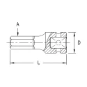 Douille à chocs hex SAE 3/8" x 1/4" x 52mm Genius 365208