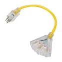 Rodac 06-PT661202T 3 outlet yellow adapter cord 2'