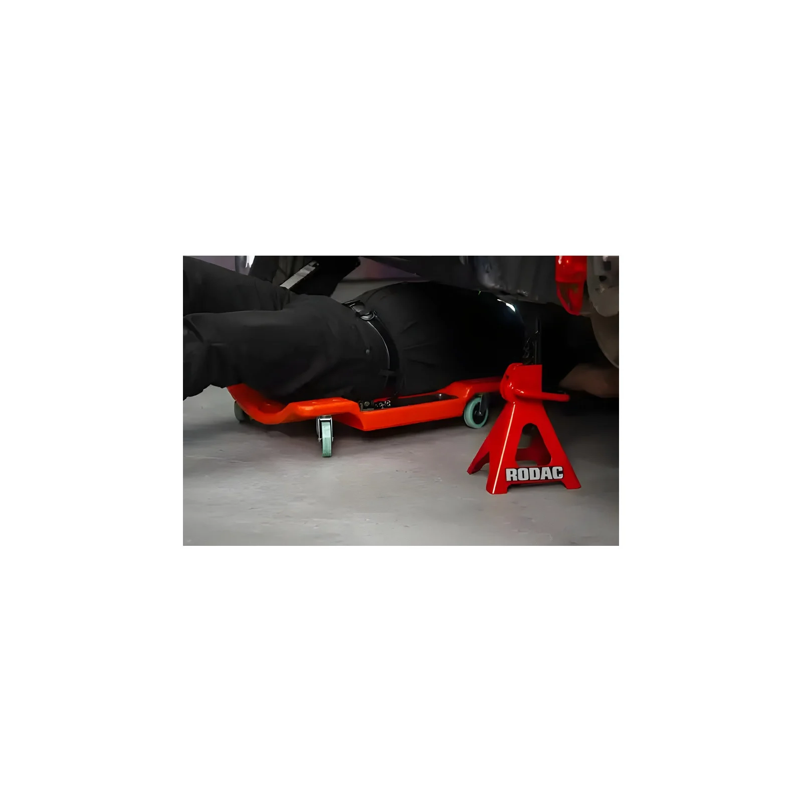Rodac 40" Plastic creeper with magnetic trays