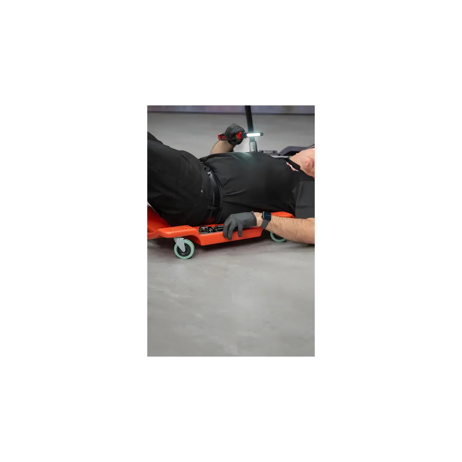 Rodac 40" Plastic creeper with magnetic trays