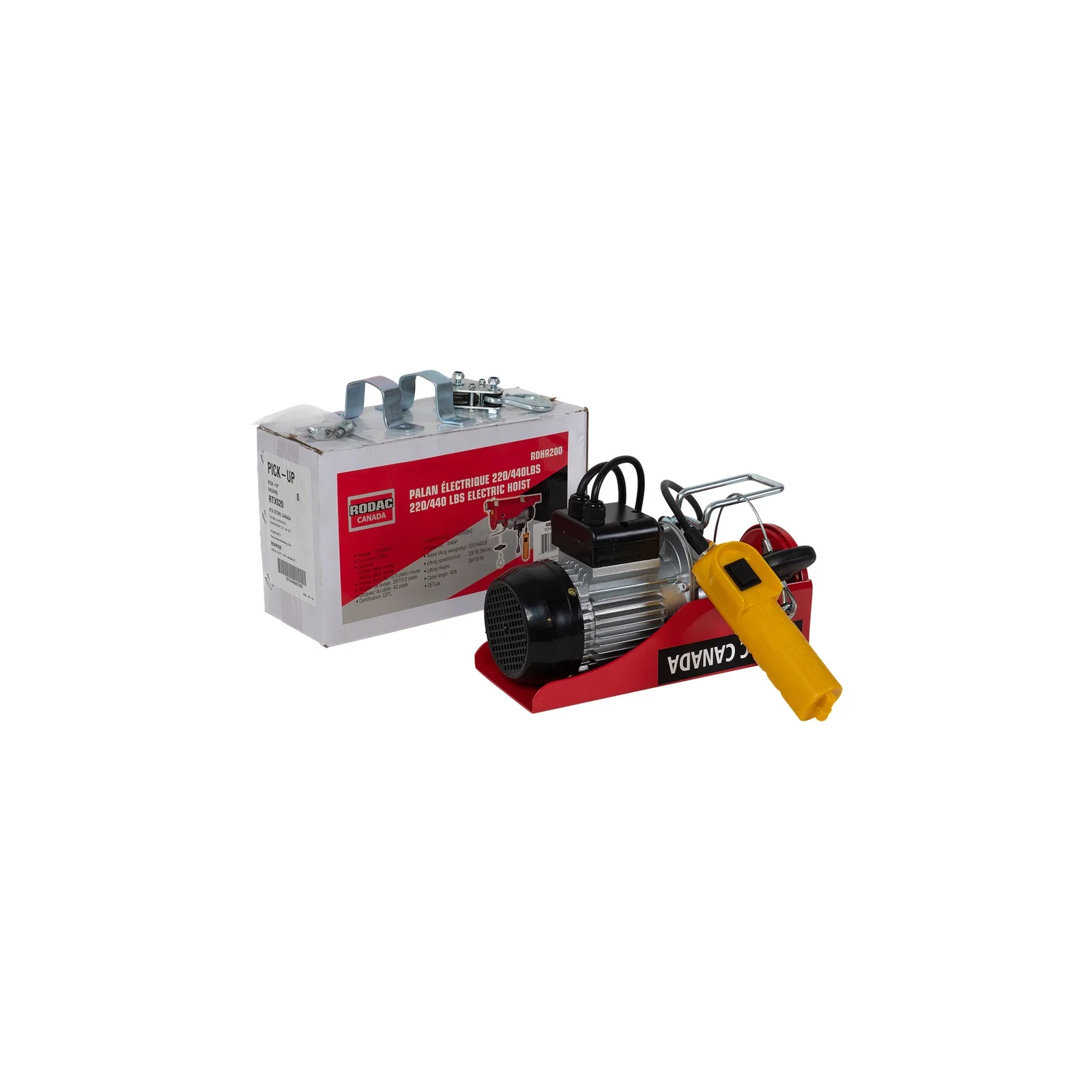 Palan électrique 110V 220/440 lb Rodac