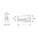 Genius 308125 stud bolt socket M8-1.25 x 3/8" Dr.