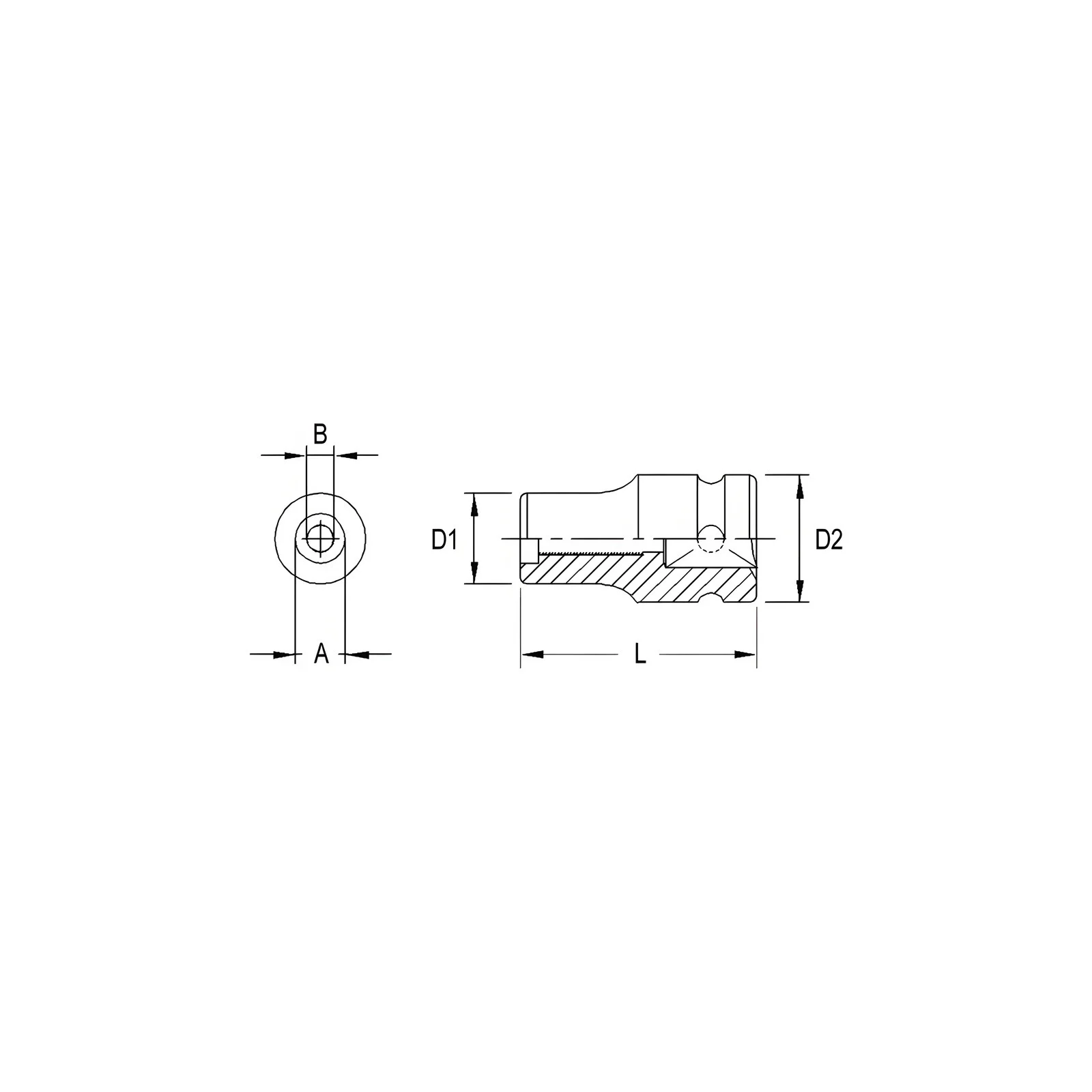 Genius 308125 stud bolt socket M8-1.25 x 3/8" Dr.