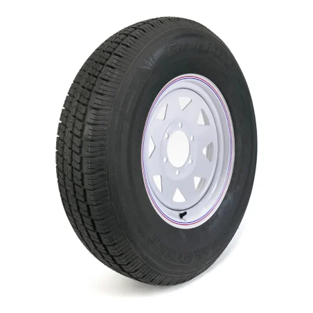 Castle Rock Radial 235/80R16 10 Ply Tire on 6 holes White Rally Rim
