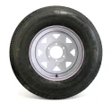 Castle Rock Radial 235/80R16 10 Ply Tire on 6 holes White Rally Rim