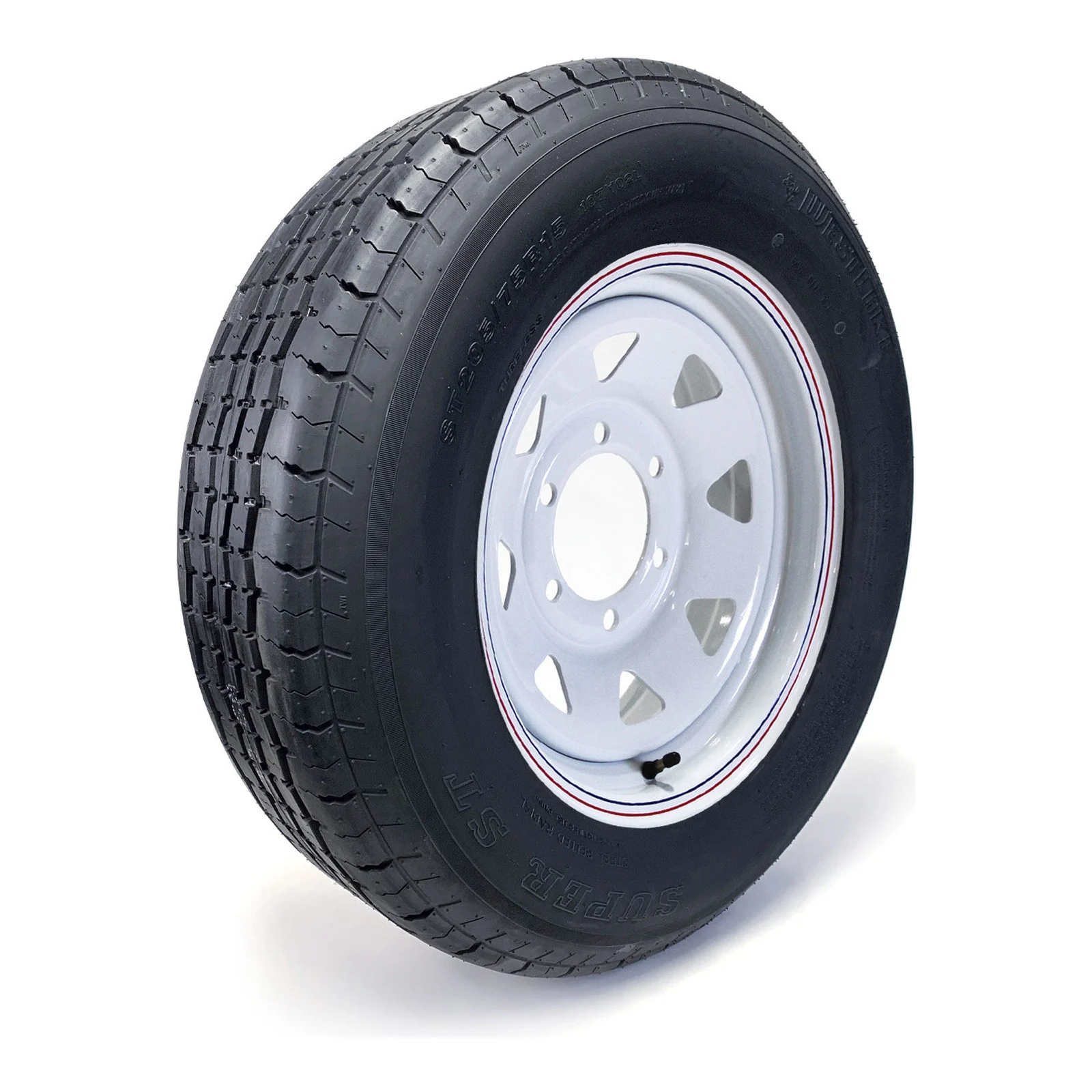 Pneu Radial Westlake 205/75R15 8 Plis sur Jante Rally Blanche 6 trous