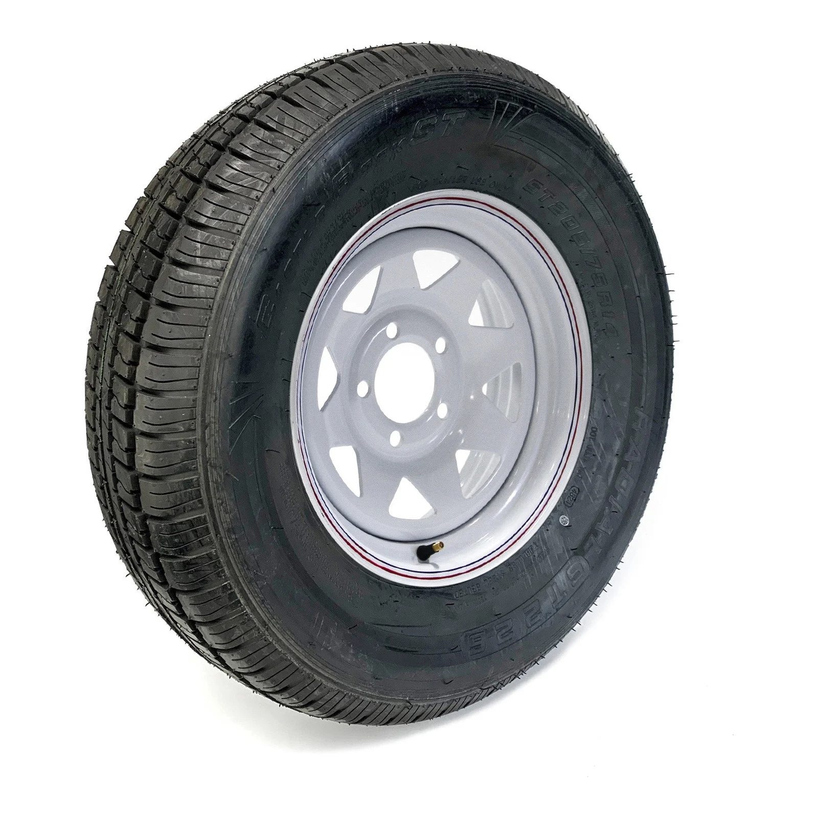 Pneu Radial Castle Rock 205/75R14 8 Plis sur Jante Rally Blanche 5 trous