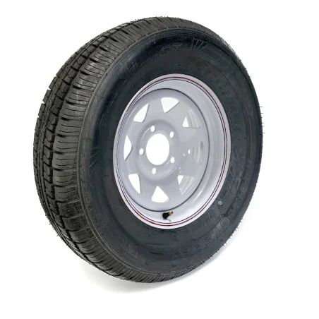 Castle Rock Radial 205/75R14 8 Ply Tire on 5 holes White Rally Rim