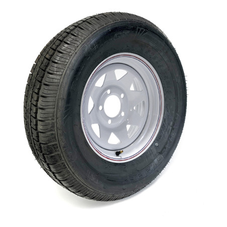 Pneu Radial Castle Rock 205/75R14 8 Plis sur Jante Rally Blanche 5 trous