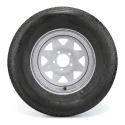 Castle Rock Radial 205/75R14 8 Ply Tire on 5 holes White Rally Rim