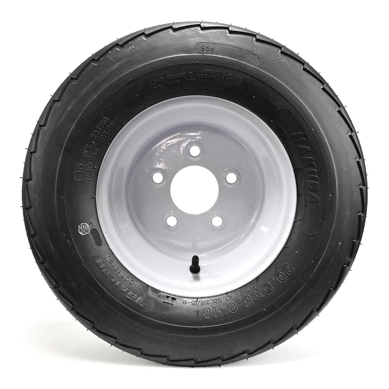 Pneu Hakuba 205/65-10 (20.5 x 8.0-10) 10 Plis sur Jante Blanche 5 trous