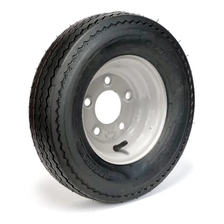 Hakuba 4.80-8 6 Ply Tire on 5 holes White Rim